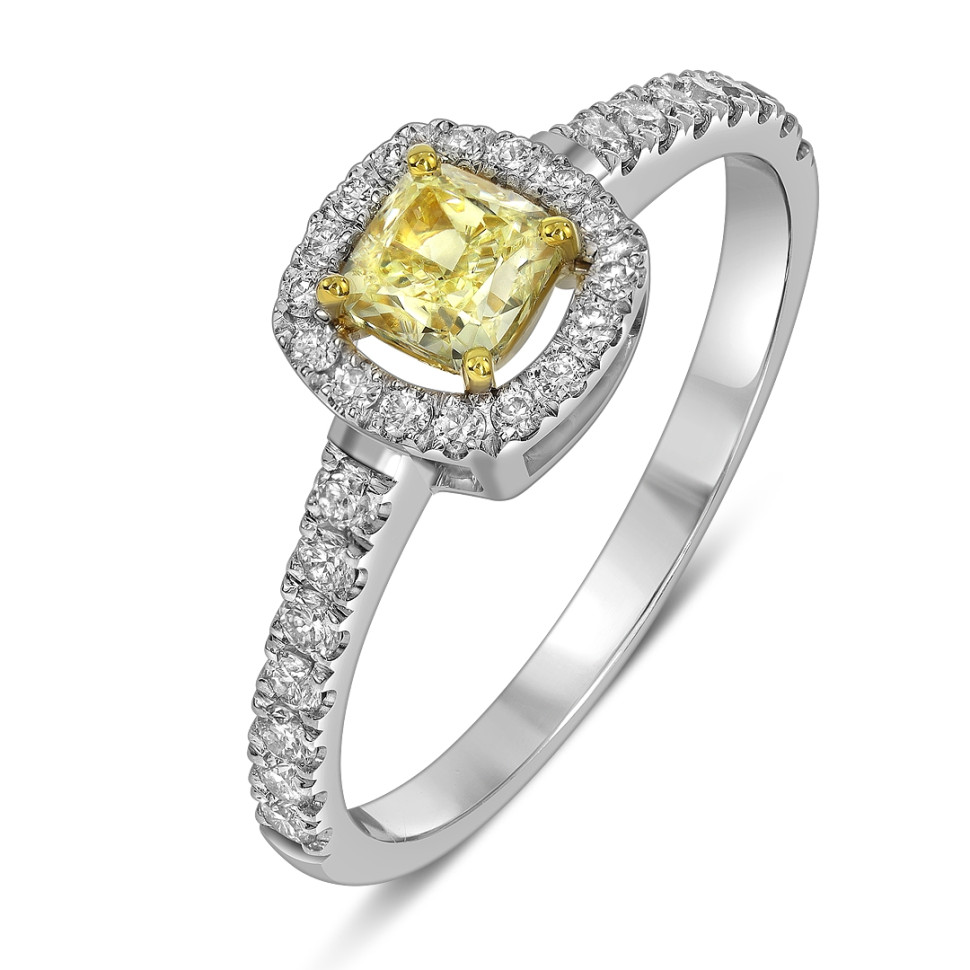 Помолвочное кольцо из белого золота с бриллиантами (062637)