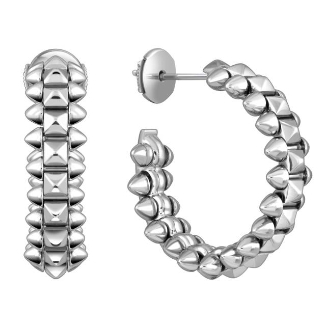 Серьги конго из белого золота  (053155)