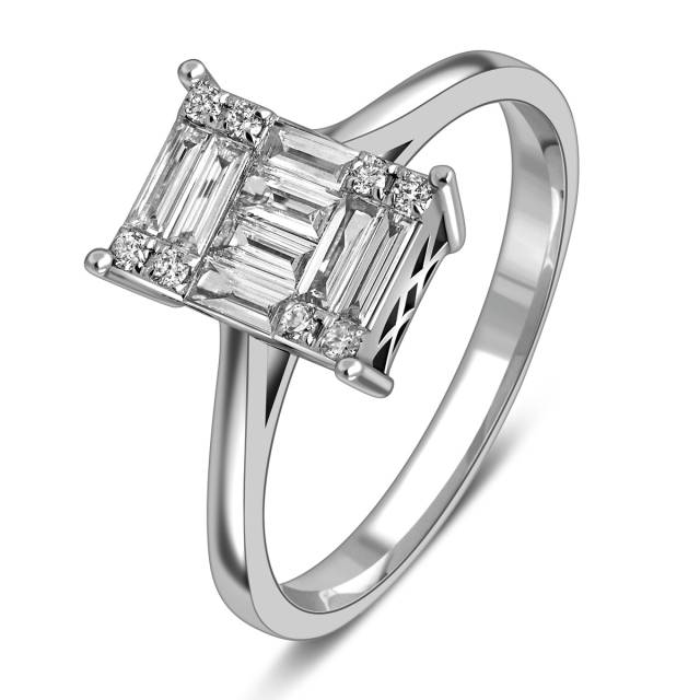 Кольцо из белого золота с бриллиантами (050627)