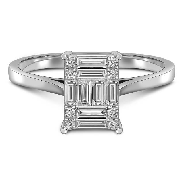 Кольцо из белого золота с бриллиантами (050627)