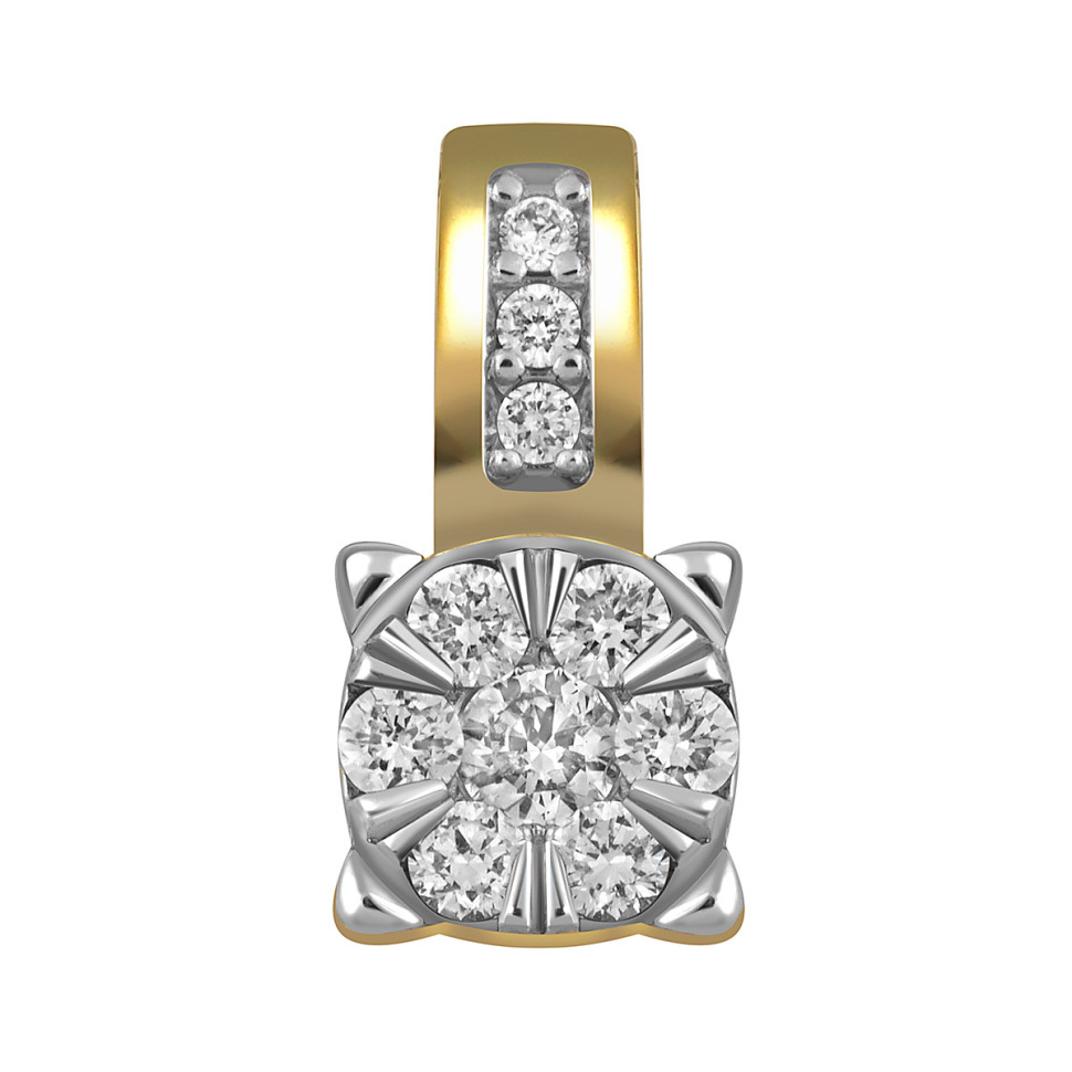 Кулон из желтого золота с бриллиантами (061373)