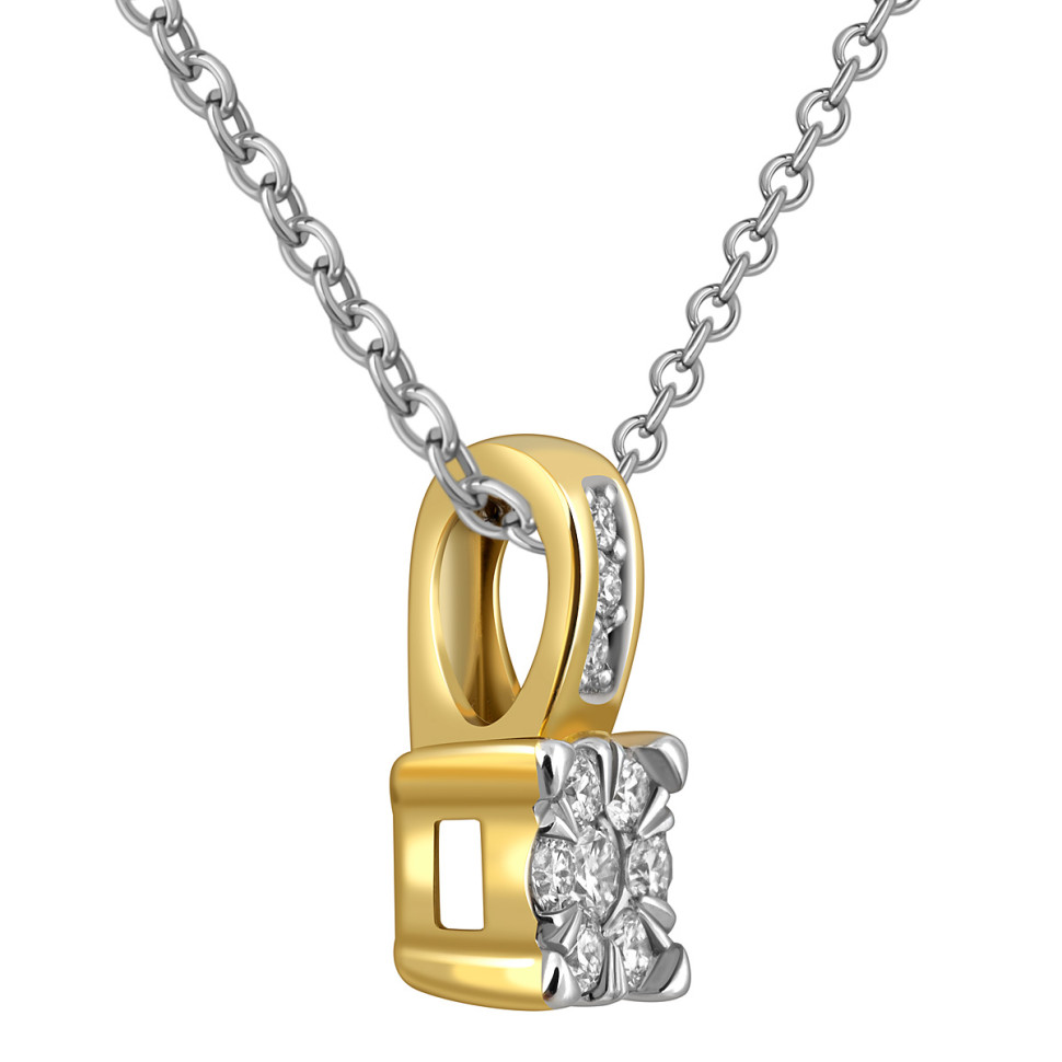 Кулон из желтого золота с бриллиантами (061373)