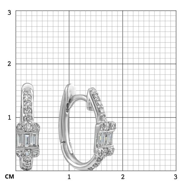 Серьги конго из белого золота с бриллиантами (054654)