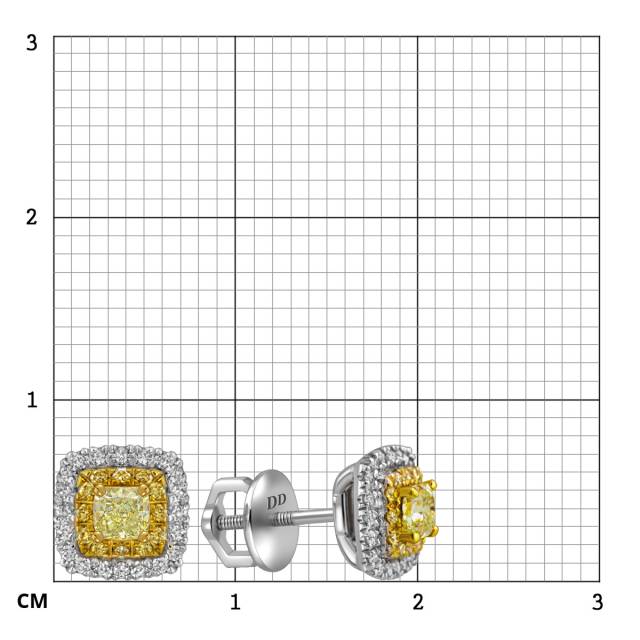 Серьги пусеты из белого золота с бриллиантами (062824)