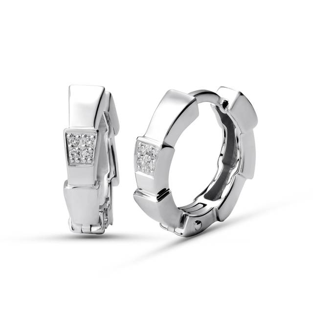Серьги из белого золота с бриллиантами  (059960)