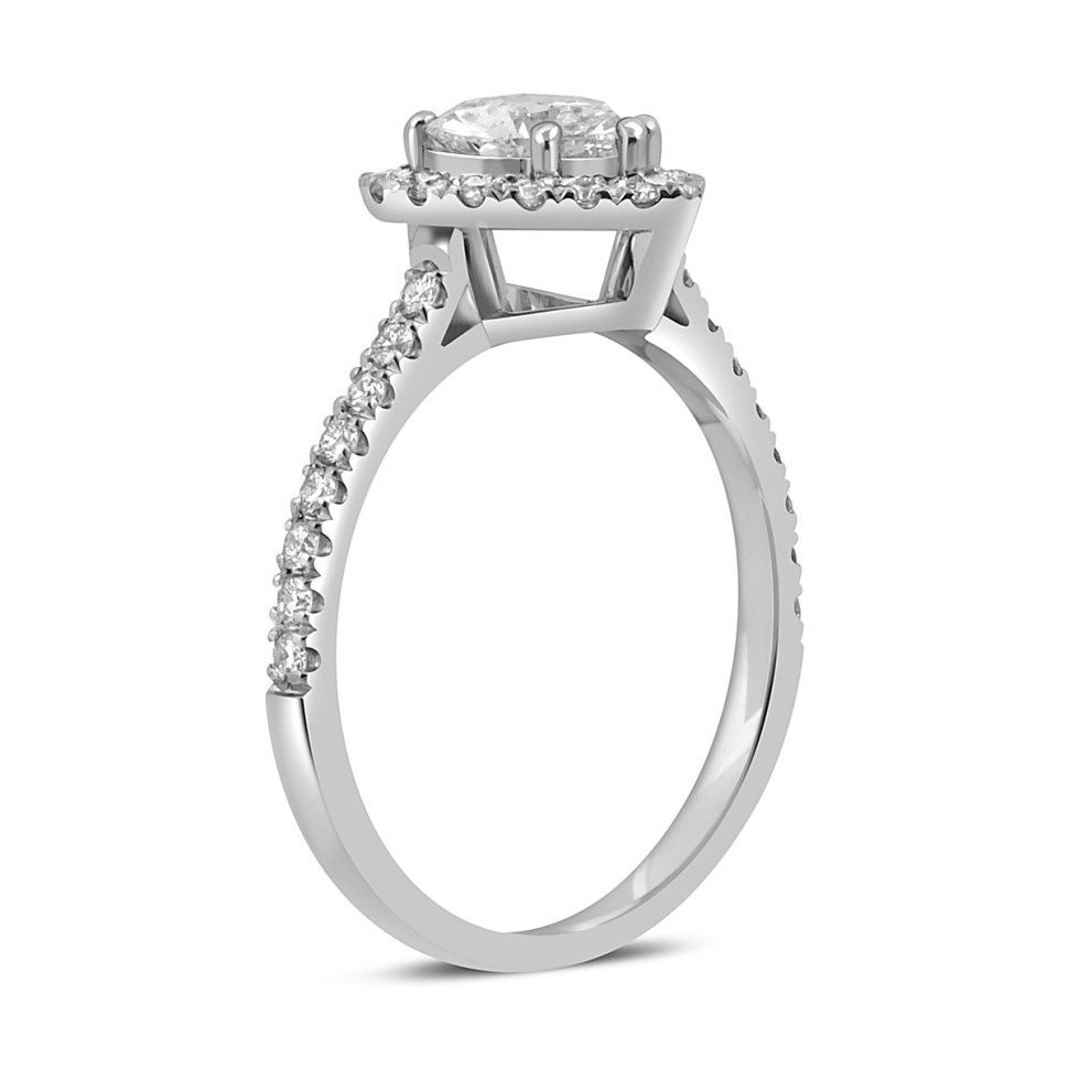 Помолвочное кольцо из белого золота с бриллиантами (052355)