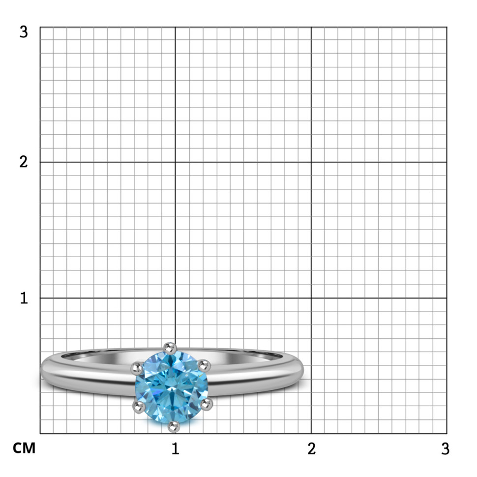 Помолвочное  кольцо из белого золота с  голубым бриллиантом (060231)