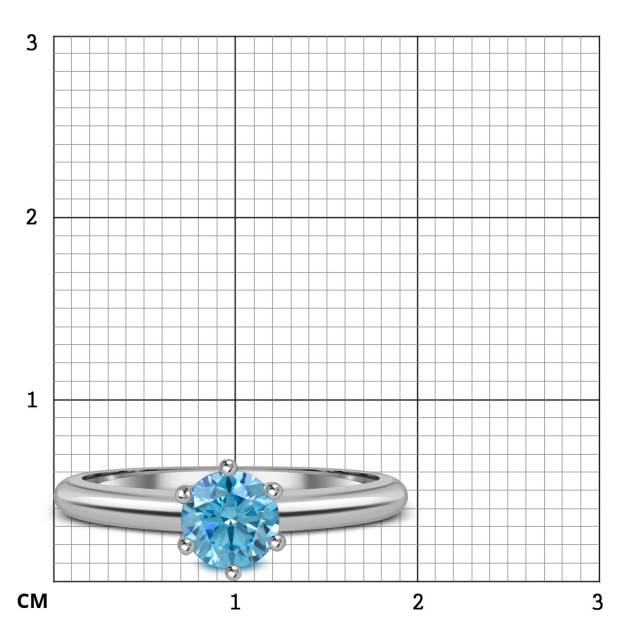 Помолвочное  кольцо из белого золота с  голубым бриллиантом (060231)