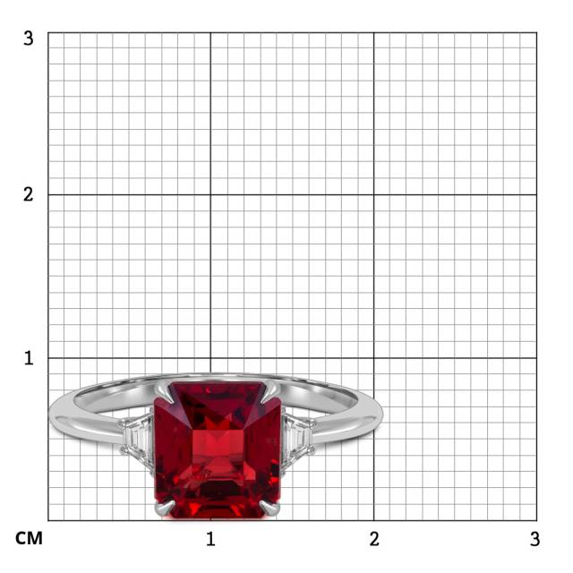 Кольцо из белого золота с бриллиантами и шпинелью (063446)