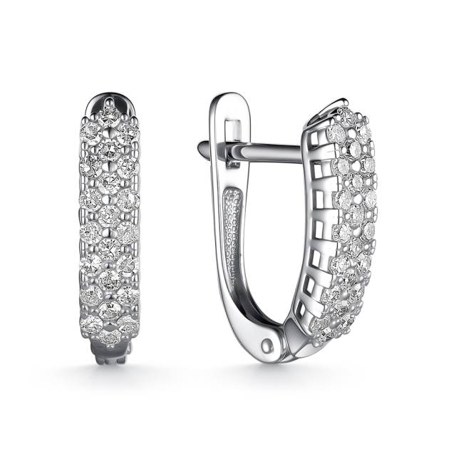 Серьги из белого золота с бриллиантами (060563)