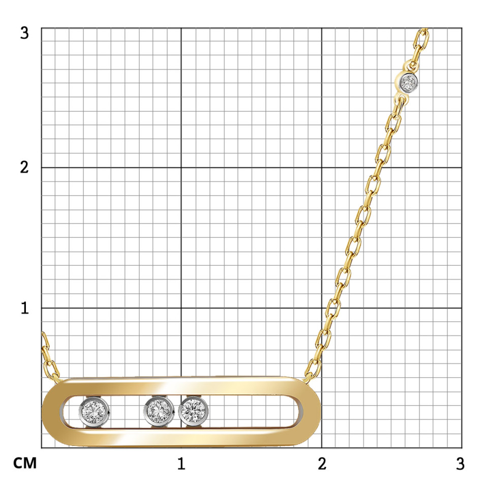 Колье из жёлтого золота с бриллиантами (061619)