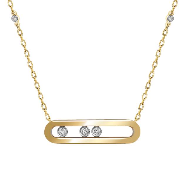 Колье из жёлтого золота с бриллиантами (061619)