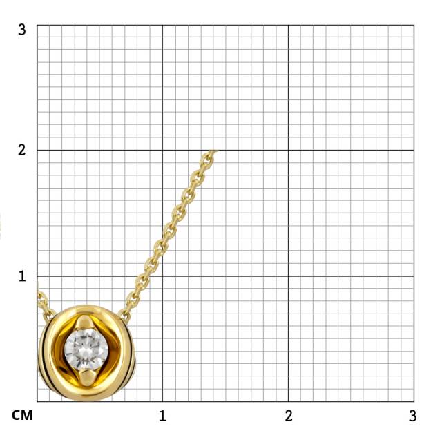 Колье из жёлтого золота с бриллиантом (047923)