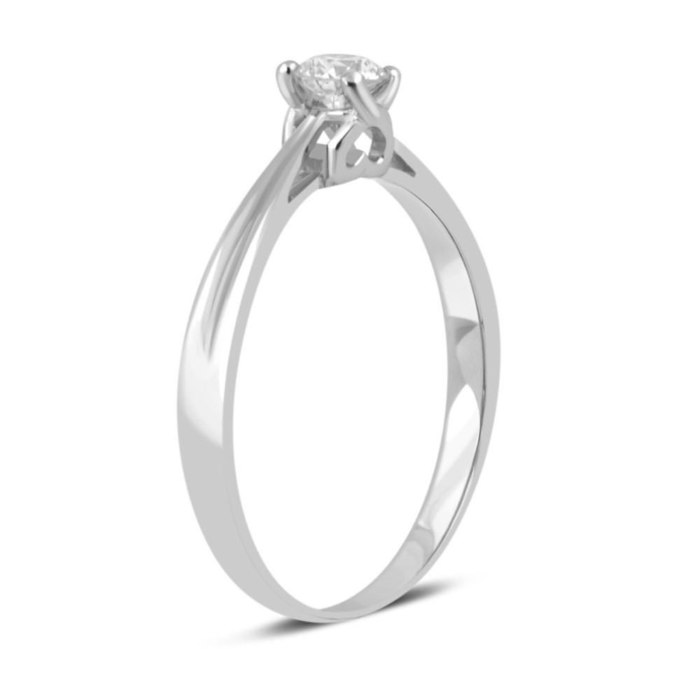 Помолвочное кольцо из белого золота с бриллиантом (028633)