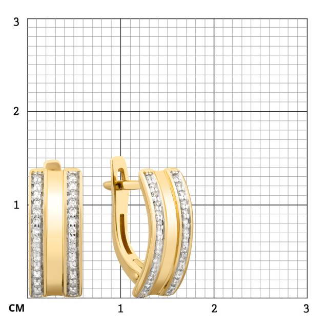 Серьги из жёлтого золота с бриллиантами (024167)
