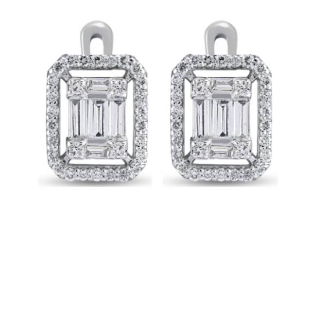 Серьги из белого золота с бриллиантами (051564)