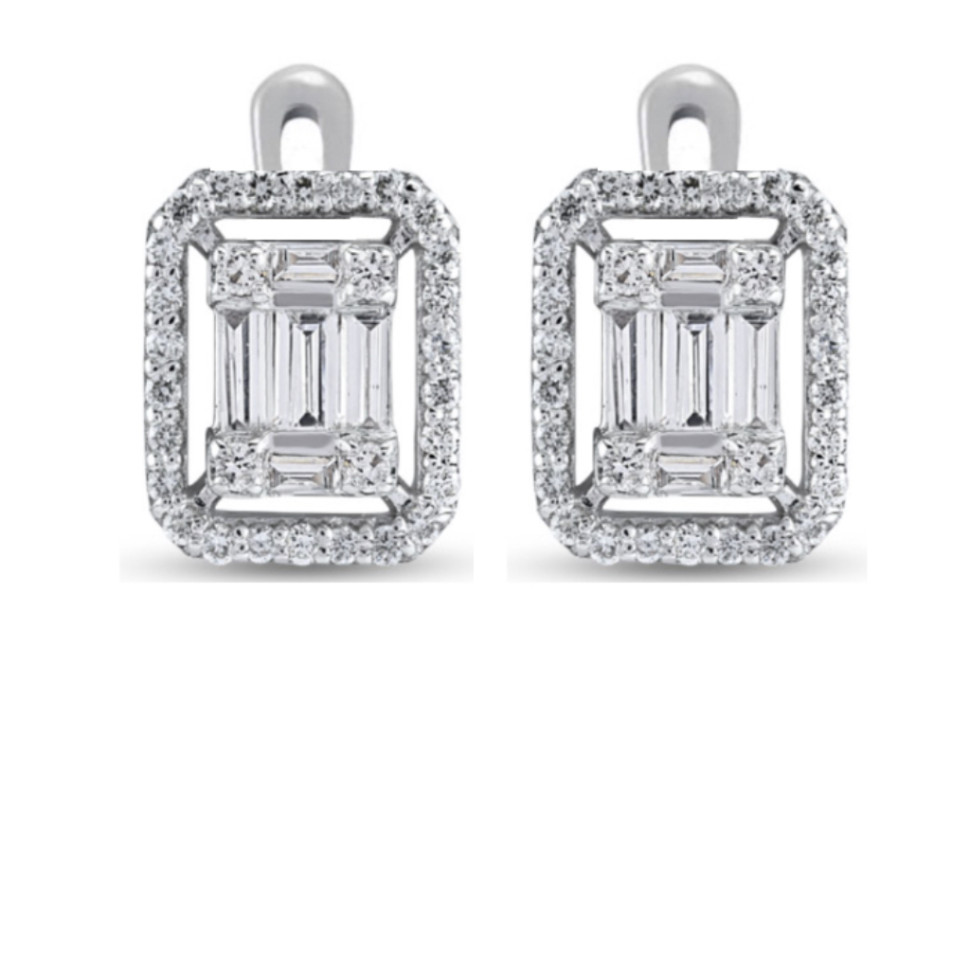 Серьги из белого золота с бриллиантами (051564)