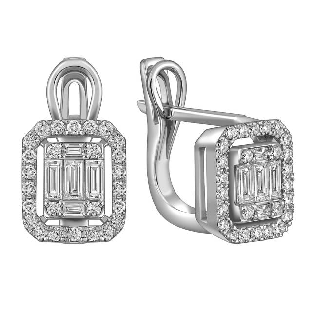 Серьги из белого золота с бриллиантами (051564)