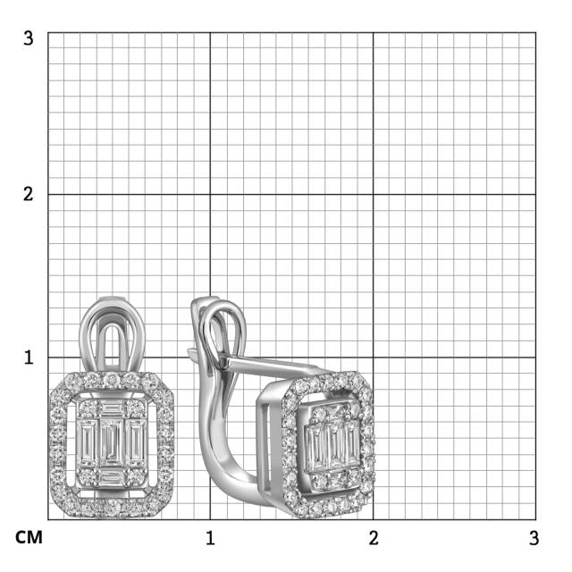 Серьги из белого золота с бриллиантами (051564)