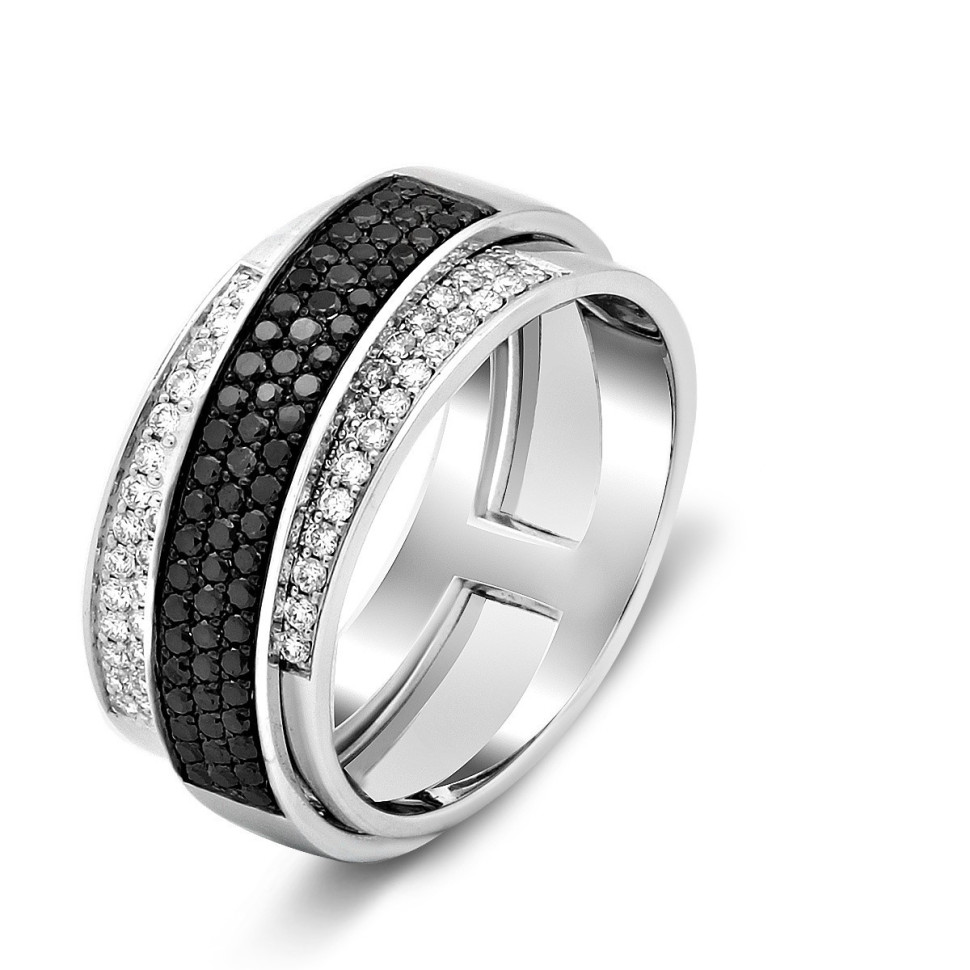 Кольцо из белого золота с бриллиантами (025708)