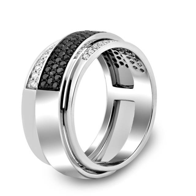 Кольцо из белого золота с бриллиантами (025708)