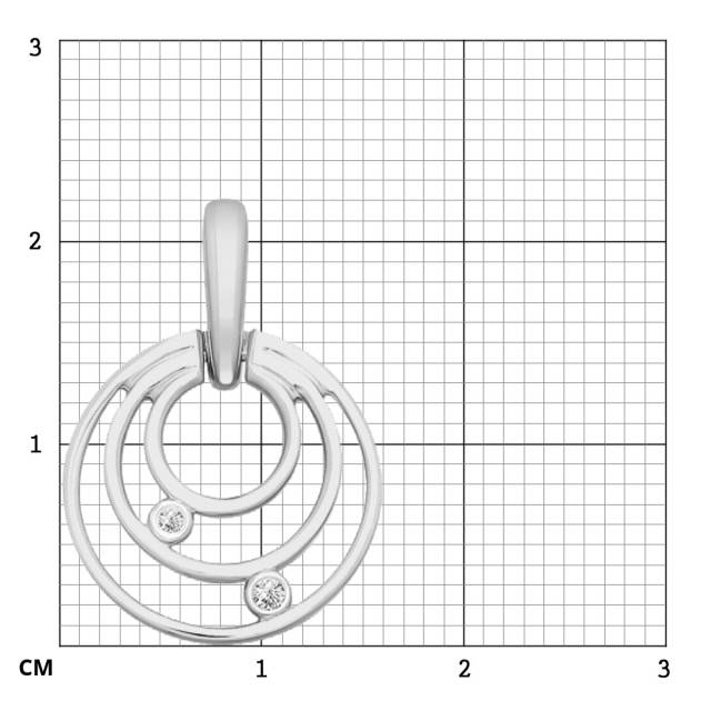 Кулон из белого золота с бриллиантами (036502)
