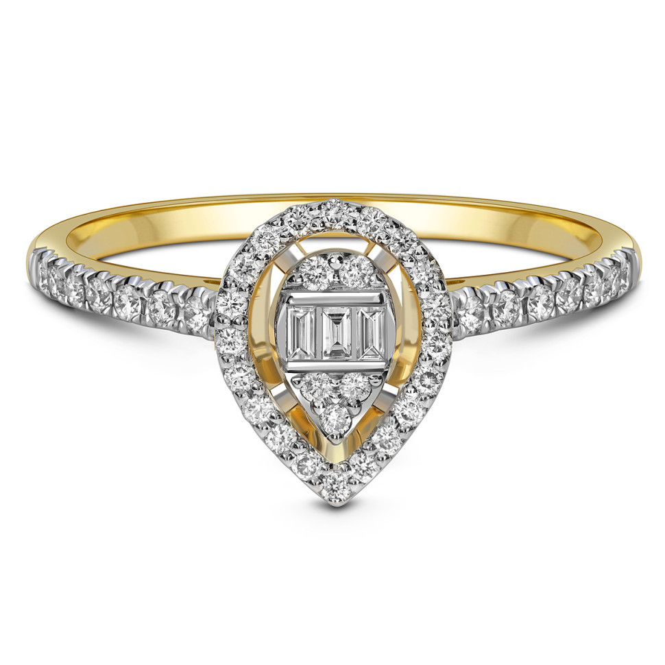 Кольцо из жёлтого золота с бриллиантами (063729)