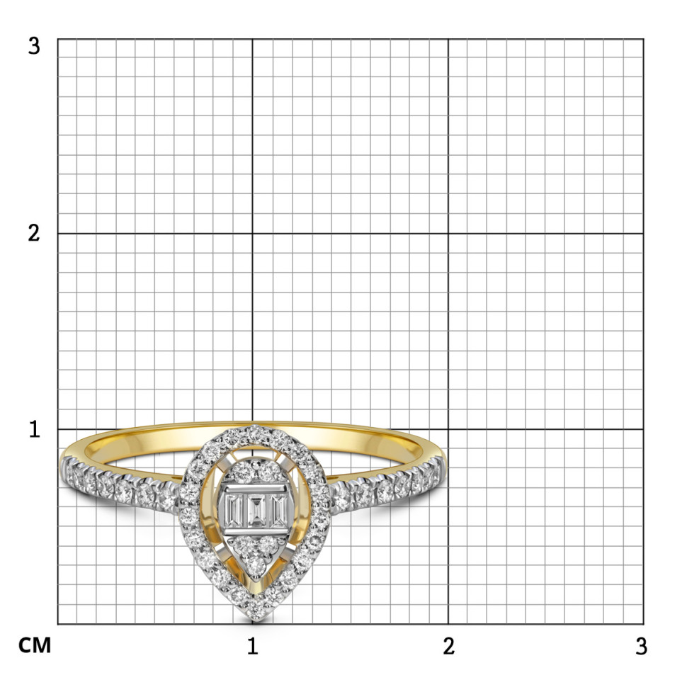 Кольцо из жёлтого золота с бриллиантами (063729)