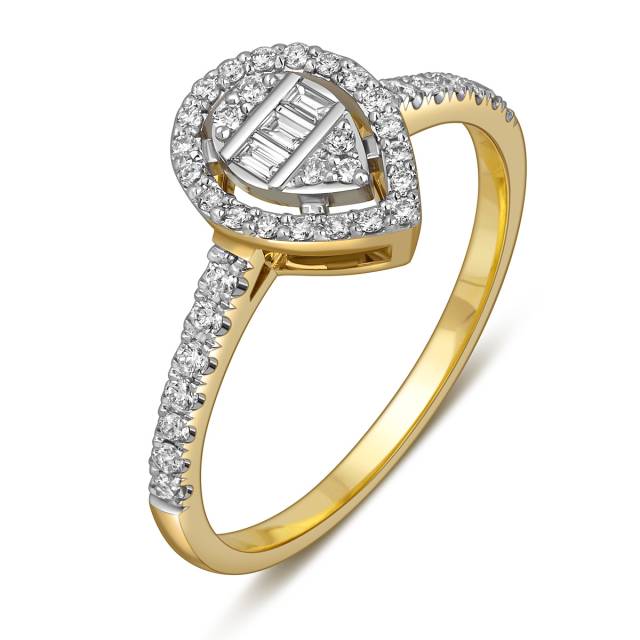 Кольцо из жёлтого золота с бриллиантами (063729)