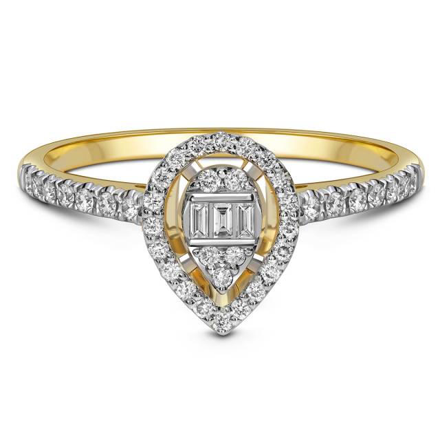 Кольцо из жёлтого золота с бриллиантами (063729)