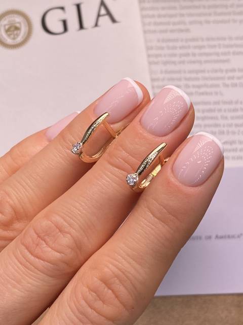 Серьги из красного золота с бриллиантами (053839)