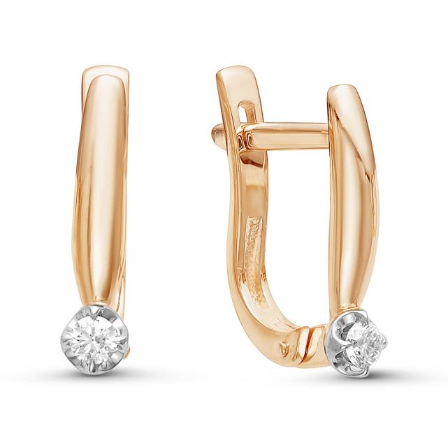Серьги из красного золота с бриллиантами (053839)