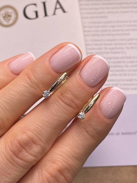 Серьги из красного золота с бриллиантами (053839)