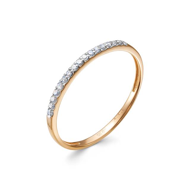 Кольцо из красного золота с бриллиантами (053910)