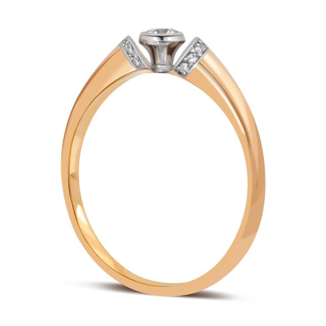 Помолвочное кольцо из красного золота с бриллиантами (039890)