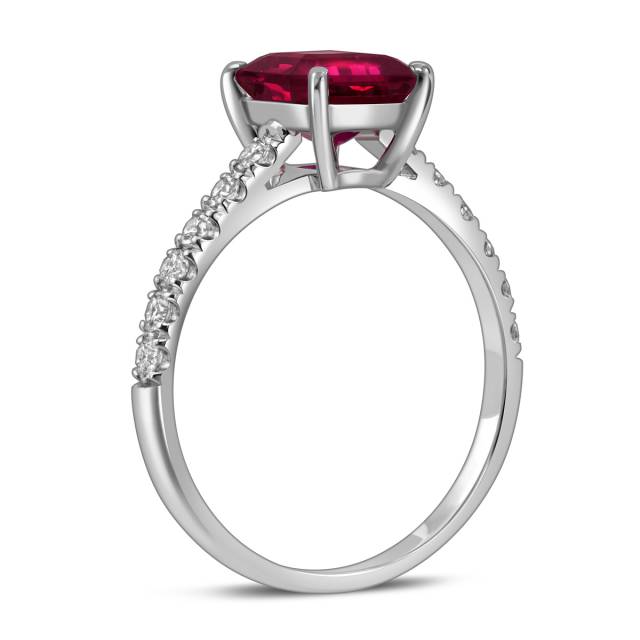 Кольцо из белого золота с рубином (058501)