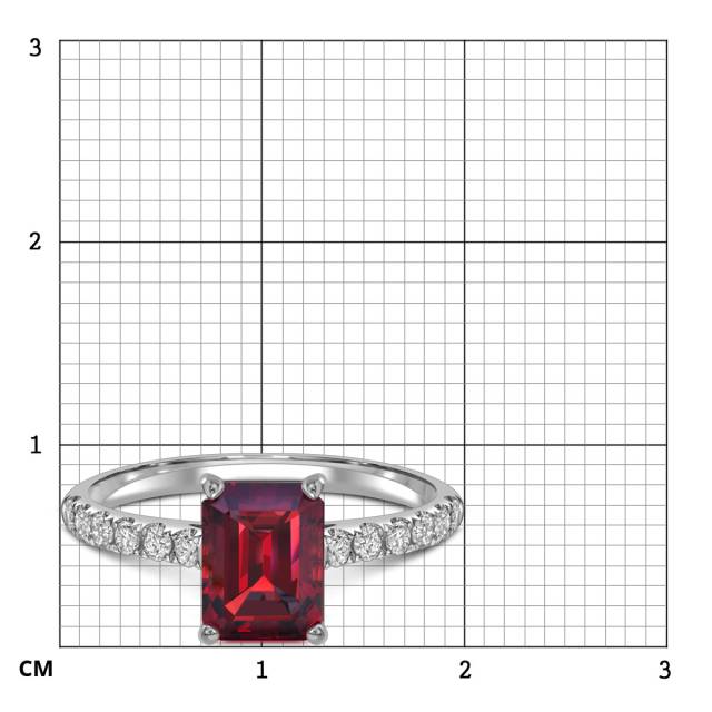 Кольцо из белого золота с рубином (058501)