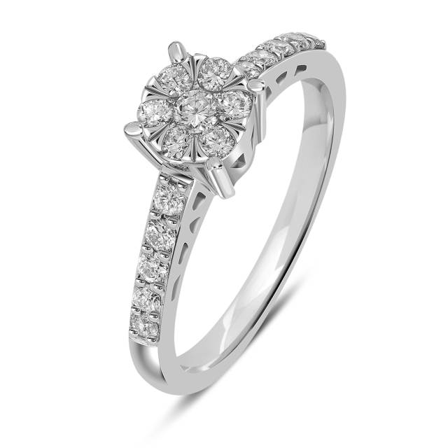 Кольцо из белого золота с бриллиантами (039597)