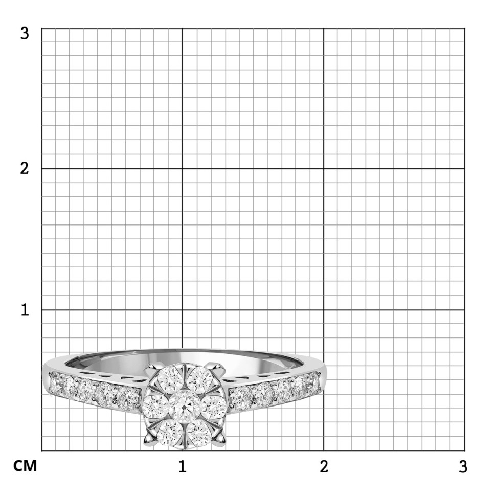 Кольцо из белого золота с бриллиантами (039597)