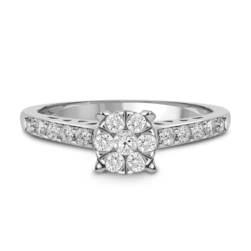 Кольцо из белого золота с бриллиантами (039597)