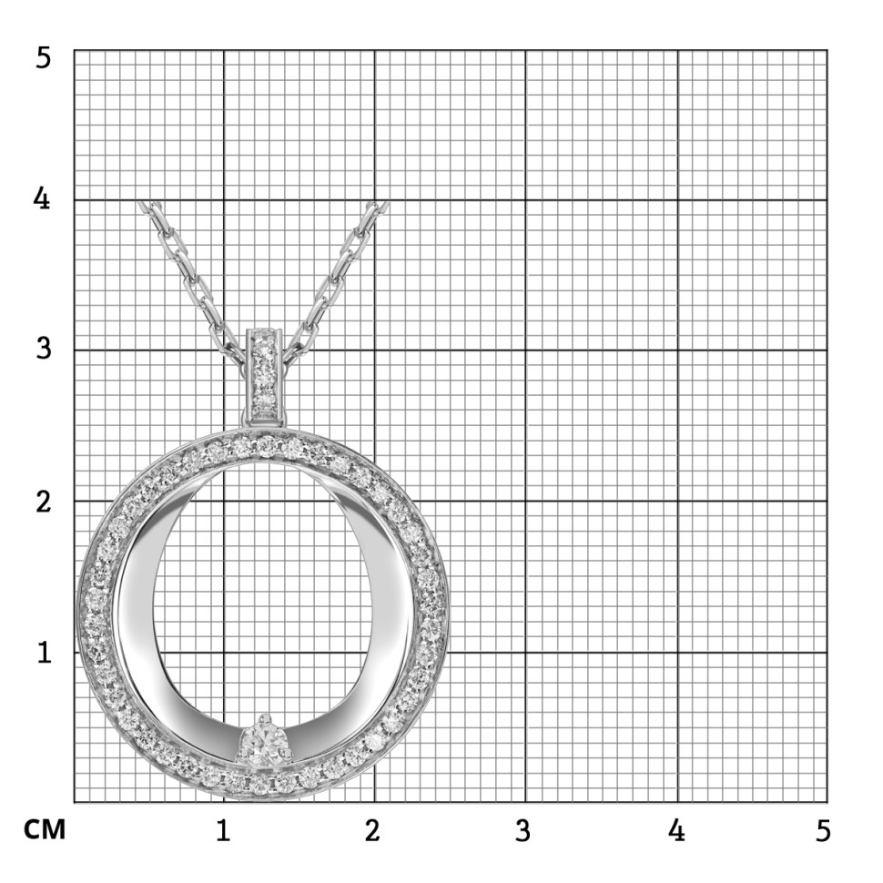 Колье из белого золота с бриллиантами  (055687)