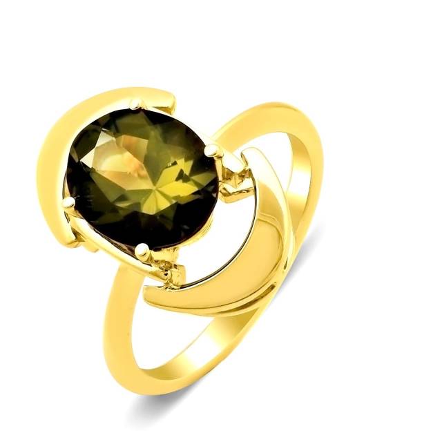 Кольцо из желтого золота с ситаллом (028565)