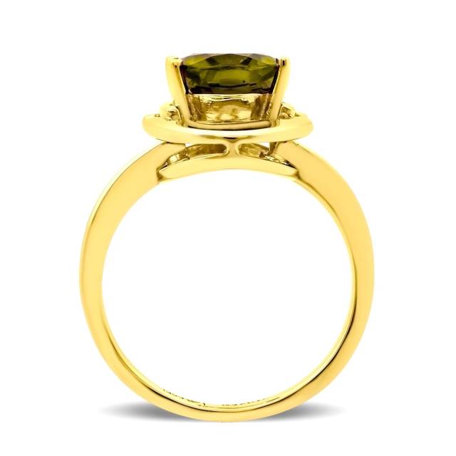 Кольцо из желтого золота с ситаллом (028565)