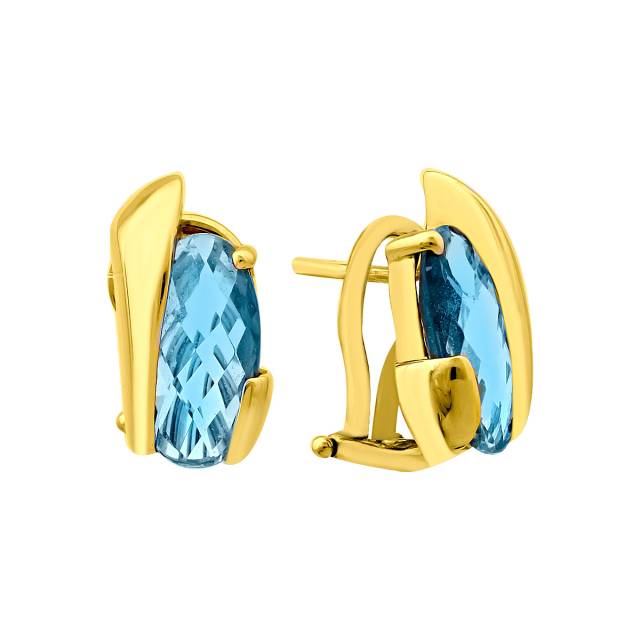 Серьги из жёлтого золота с топазами (018985)