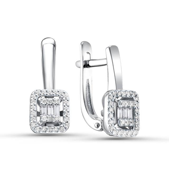 Серьги из белого золота с бриллиантами  (060899)
