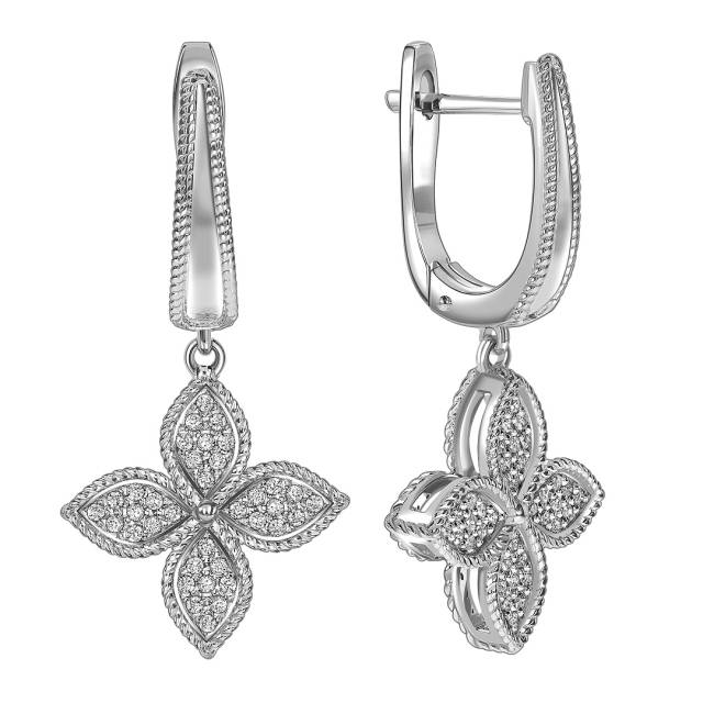 Серьги из белого золота с бриллиантами (061652)