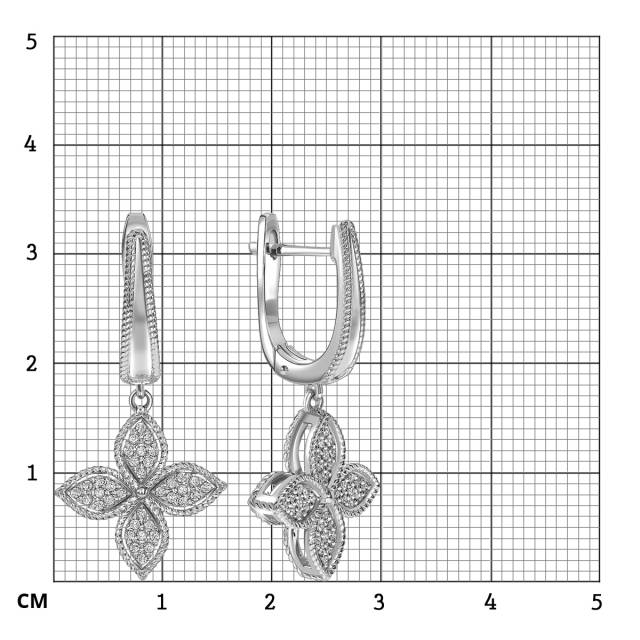Серьги из белого золота с бриллиантами (061652)