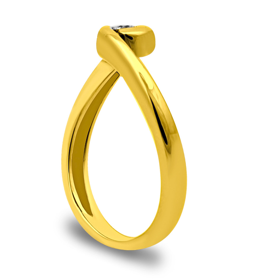 Кольцо из жёлтого золота с бриллиантом (013763)