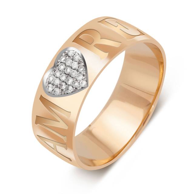 Кольцо из красного золота с бриллиантами (040298)