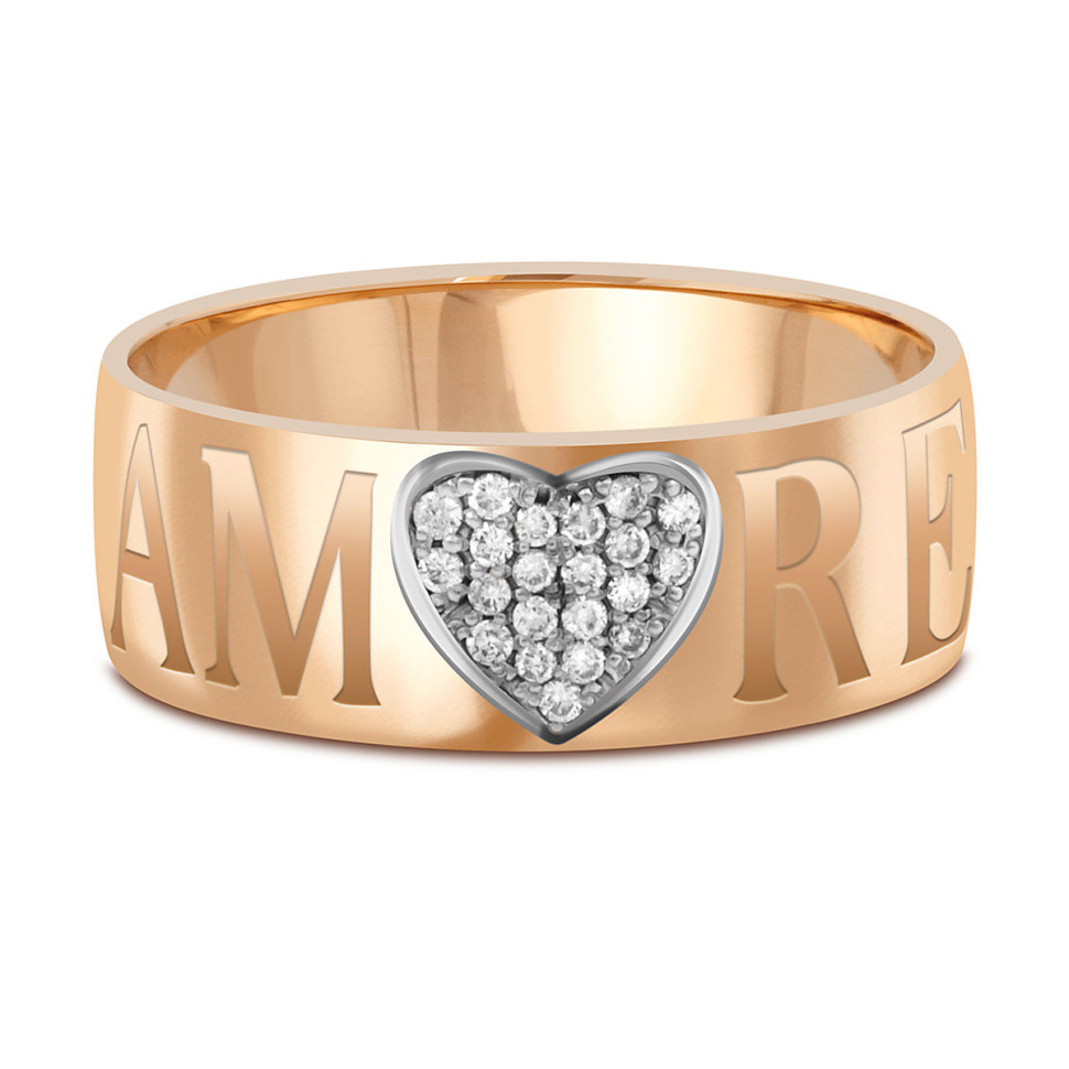 Кольцо из красного золота с бриллиантами (040298)